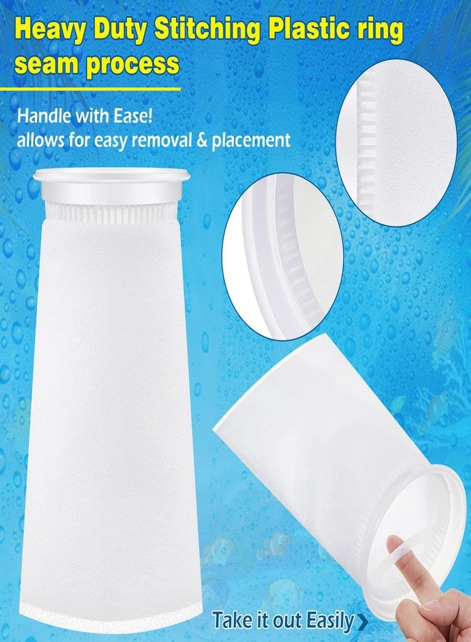 Jecery 16 Pack 4 Inch Ring Filter Socks 200 μm Aquarium Filter Bags Aquarium Socks for Tank Sump Saltwater Freshwater(9.5 × 4 inches) - Image 2
